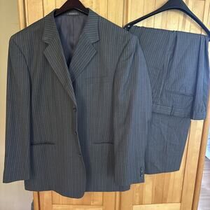 Vanetti Le Collezioni Men's 2-Piece Suit 46R Charcoal Gray Pinstripe